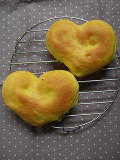 ♡かぼちゃのハートパン♡HB使用-レシピのメイン写真