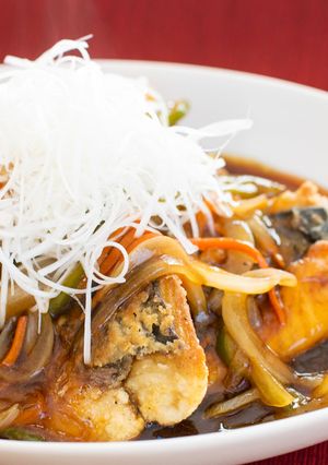 ☆簡単☆千切り野菜の鯖黒酢あんかけ-レシピのメイン写真