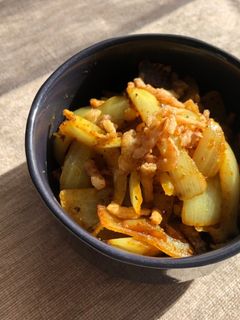 お弁当に!ダブル玉ねぎカレー炒め-レシピのメイン写真