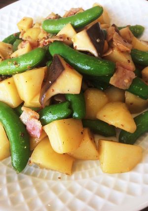 スナップえんどうとポテトの炒め物♪-レシピのメイン写真