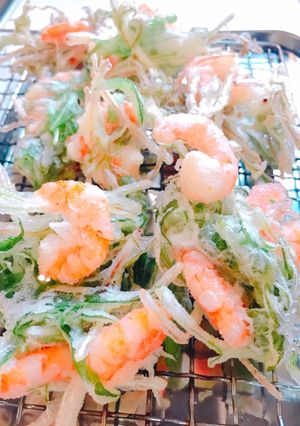 水菜と小海老のカリカリかき揚げ-レシピのメイン写真