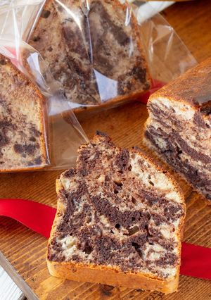 HMで簡単♪バナナマーブルパウンドケーキ-レシピのメイン写真