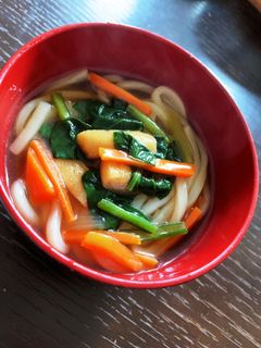 小松菜のお浸しをあんかけうどん-レシピのメイン写真