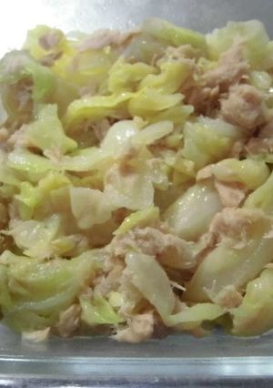 ツナ缶とキャベツのレンジ蒸し-レシピのメイン写真