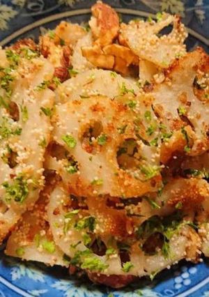 れんこんの明太アーモンド焼き-レシピのメイン写真