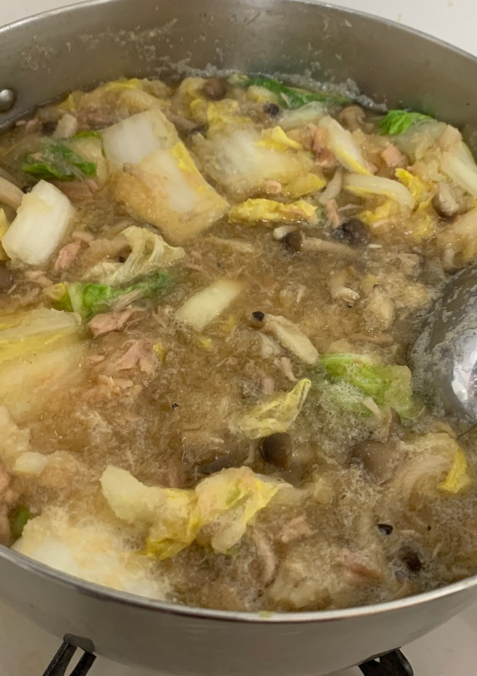 簡単白菜とツナときのこのみぞれ煮-レシピのメイン写真