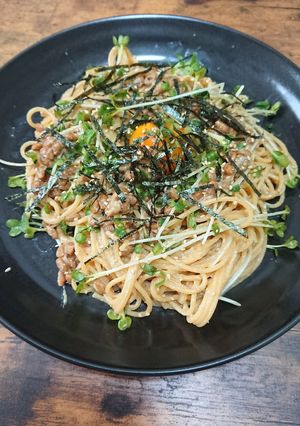 【これぞ至高】若干焼き納豆パスタ-レシピのメイン写真