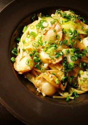 プロ直伝!ホタテと長ねぎバター醤油パスタ-レシピのメイン写真