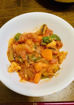 鶏肉と野菜のカットトマト炒め-レシピのメイン写真