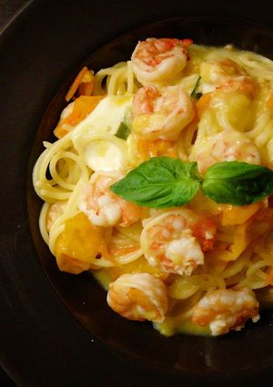 プロ直伝！エビのイエロートマトパスタ-レシピのメイン写真