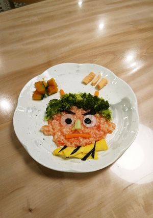 節分☆赤鬼プレート 離乳食 10ヶ月-レシピのメイン写真