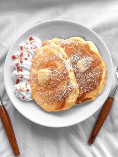 卵白2つでふわっふわ♪スフレパンケーキ-レシピのメイン写真