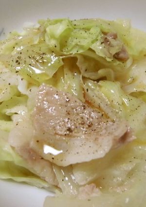 電子レンジでキャベツと豚バラの重ね蒸し-レシピのメイン写真