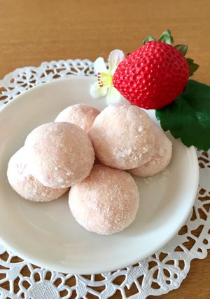 いちごのスノーボールクッキー-レシピのメイン写真