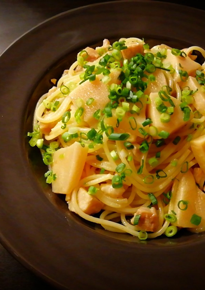 プロ直伝！鶏とたけのこ土佐煮の和風パスタ-レシピのメイン写真