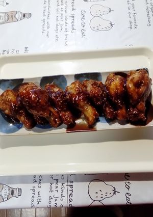 ゴマたれの手羽元｡お家にある調味料で。-レシピのメイン写真