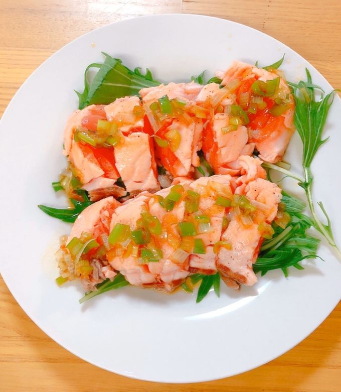 炙りサーモン ネギソース by マイとクロの幸せ生活 【クックパッド