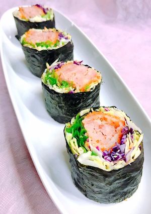 メンチと野菜も海苔で太巻き！-レシピのメイン写真