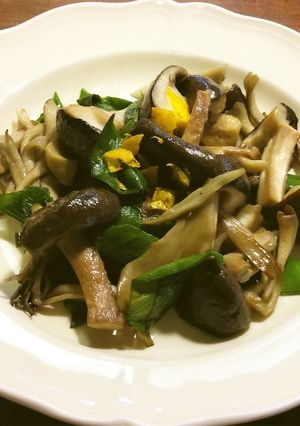 ＳＤＧｓ　茸と長葱の葉の炒め物-レシピのメイン写真