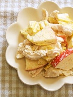 むね肉・りんご・白菜のごまマヨサラダ♪-レシピのメイン写真