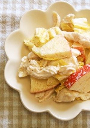 むね肉・りんご・白菜のごまマヨサラダ♪-レシピのメイン写真