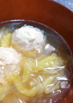ふわふわ鶏団子のおかわりスープ*･-レシピのメイン写真