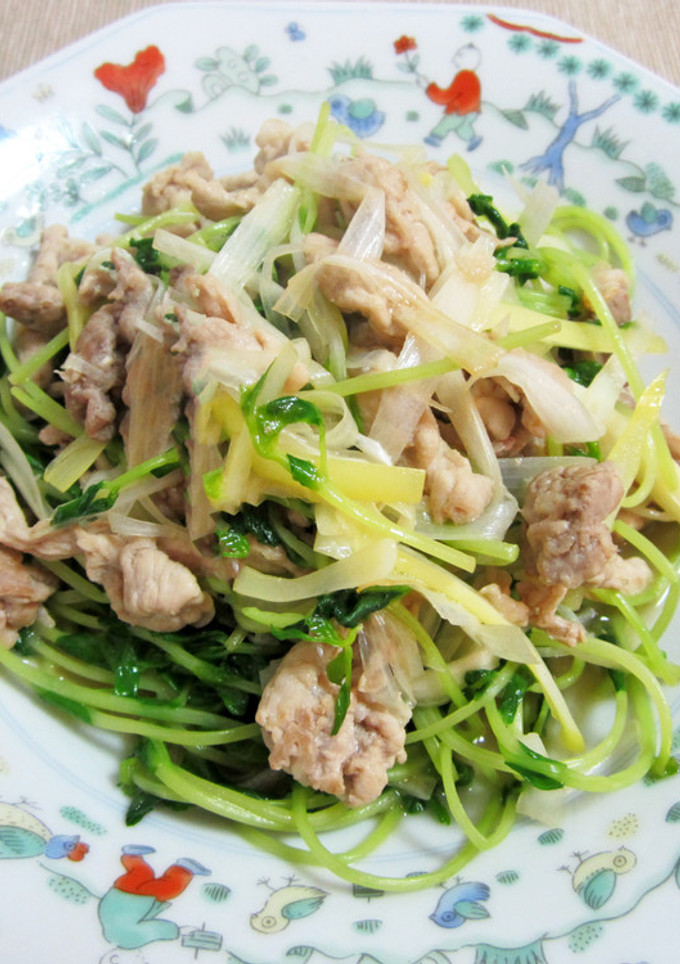 豆苗と豚肉の炒めもの-レシピのメイン写真
