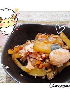 【出稼ぎメシ】鮭とじゃが玉のバター風味-レシピのメイン写真