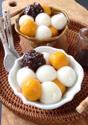 つるんともっちり♪かぼちゃ白玉-レシピのメイン写真