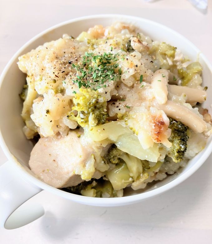 全部炊飯器冷凍やせ和風チーズリゾット弁当-レシピのメイン写真
