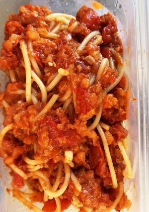 牛そぼろふりかけでつくるミートソース-レシピのメイン写真