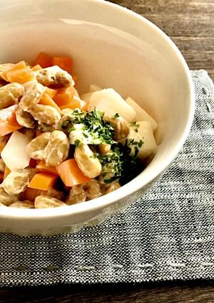 納豆へ米糠漬けを加える-レシピのメイン写真