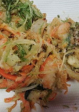 貴女風味で白葱水菜のかき揚げ♥ゆりさん風-レシピのメイン写真