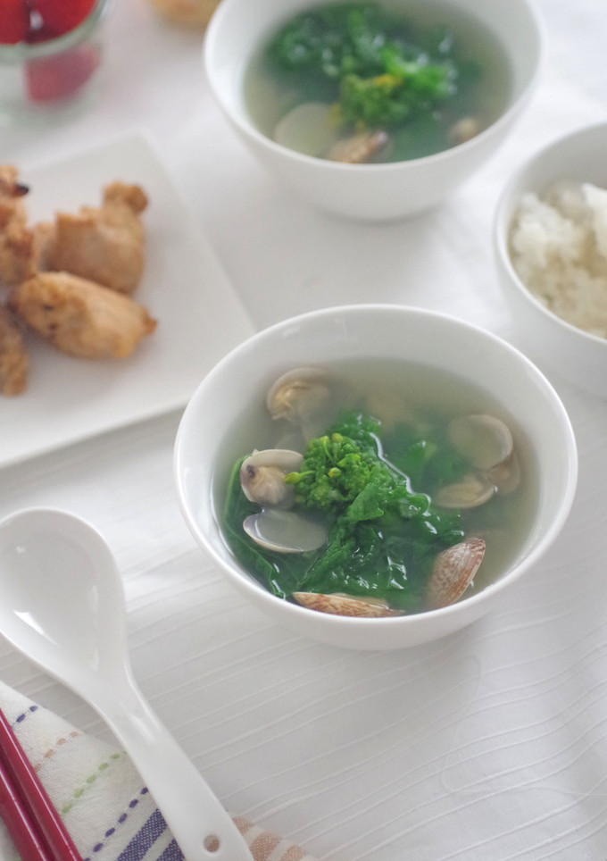 菜の花とあさりの中華スープ-レシピのメイン写真
