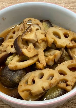 電子レンジでレンコンの煮物-レシピのメイン写真