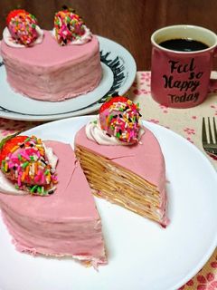 バレンタインに…苺チョコがけミルクレープ-レシピのメイン写真