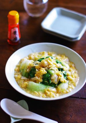 青梗菜の生姜香るホタテとフワ卵のあんかけ-レシピのメイン写真