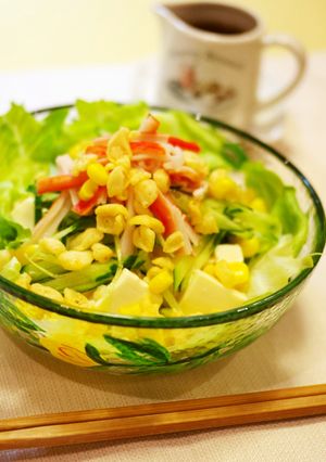 ベジ♪めんつゆで食べるお豆腐サラダ-レシピのメイン写真