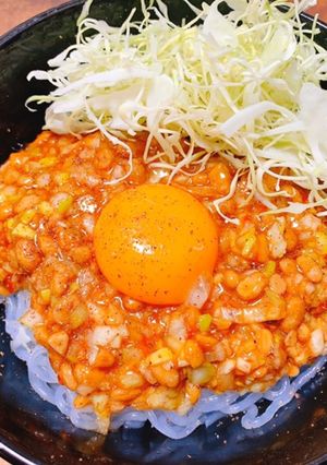 低糖&低カロ〜中華風納豆白滝和え麺-レシピのメイン写真