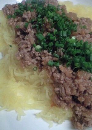 そうめんかぼちゃの汁無し坦々麺？？-レシピのメイン写真