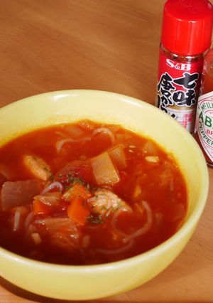 トマトスープはタバスコで-レシピのメイン写真