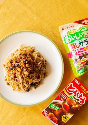 簡単♪豆豆キーマカレー風☆お米の和えめん-レシピのメイン写真