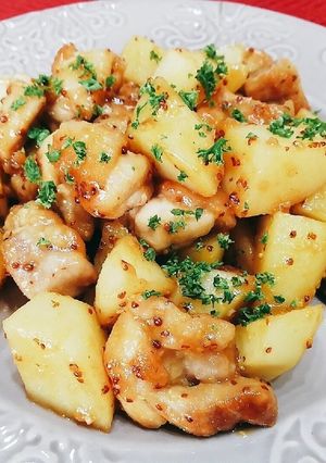 鶏肉とじゃが芋のハニーマスタード炒め♬-レシピのメイン写真