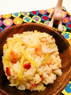 すしのこでカンタン鮭とたくあんの混ぜご飯-レシピのメイン写真