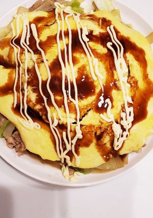 野菜炒めたまご乗せ-レシピのメイン写真