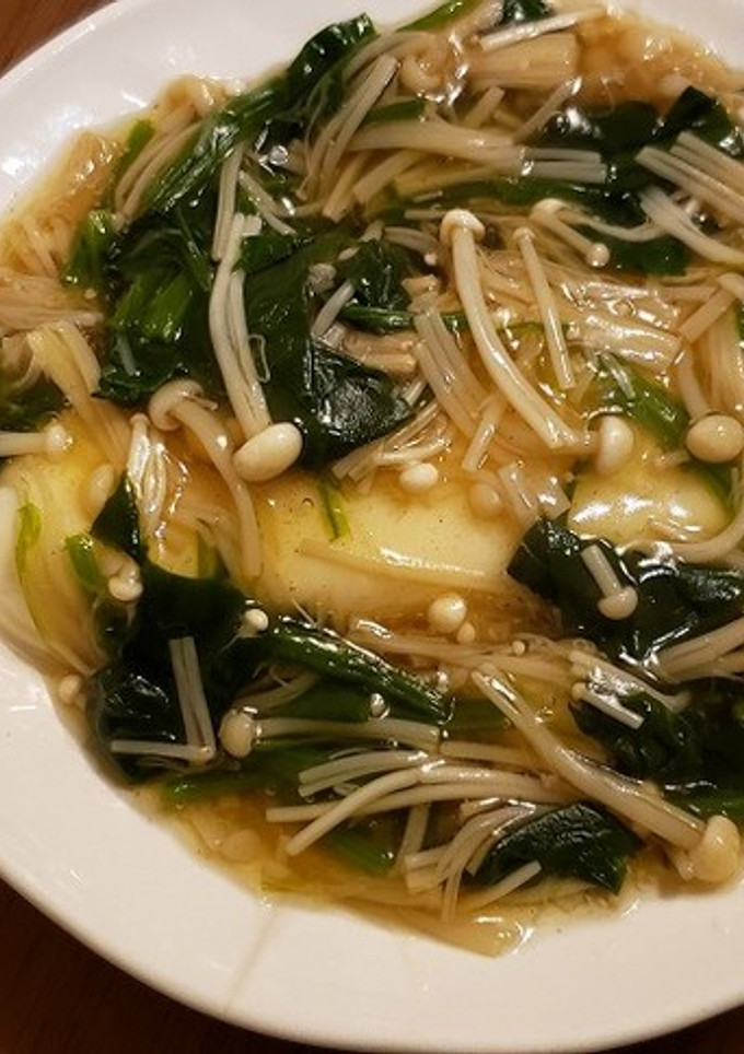 豆腐のえのきとほうれん草のあんかけ-レシピのメイン写真