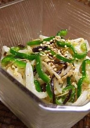 もやしとピーマンの塩昆布deナムル風☆-レシピのメイン写真