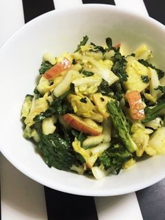生春菊 生白菜とリンゴのサラダ カレー味-レシピのメイン写真