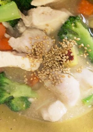 全てレンジ胸肉さつま芋の味噌バター蒸し煮-レシピのメイン写真