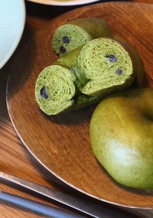 抹茶と甘納豆のベーグル-レシピのメイン写真